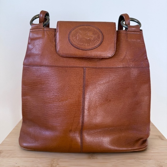 Beautiful Vintage 90s Rich cognac leather shoulder bag - Picture 1 of 11